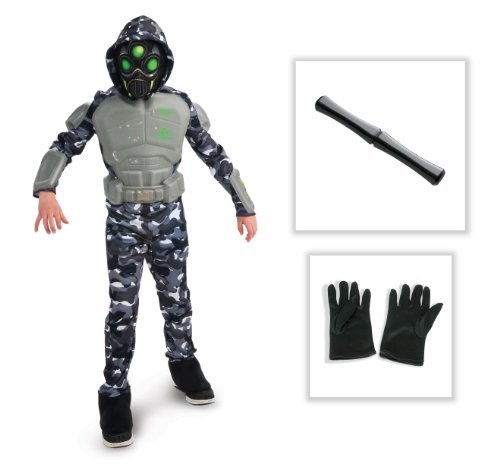 SWAT Ninja Child Costume including Ninja Knives and Black Gloves - Large