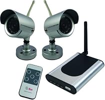 Q-See QSWOC2R 2 Pack Outdoor Wireless 20ft Night Vision Camera Kit w/Receiver & Remote