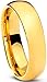Tungsten Wedding Band Ring 5mm for Men Women Comfort Fit 18K Yellow Gold Plated Domed Polished Lifetime Guarantee