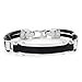 Black Rubber Cable Link Bracelet with Polished