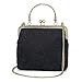 Women Vintage Kiss Lock Lace Purse Handmade Crossbody Shoulder Bag for Wedding Party Handbag Black