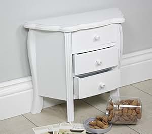 Kommode Höhe 27cm Schrank antik weiß Holz Landhaus Schmuckschrank