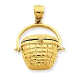 14k Fishing Basket Charm