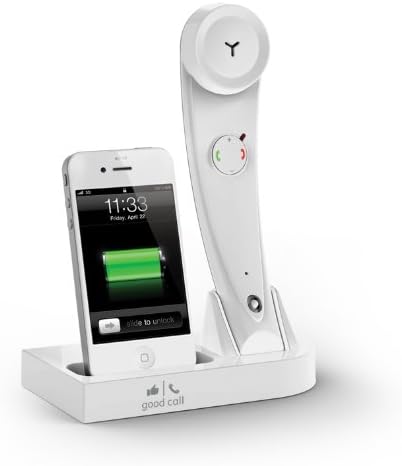 Good Call iG1HD Bluetooth Wireless High-Definition (HD) Audio Handset &amp; iPhone Docking Station, White (works with iPhone 5, 4, 4S, 3, 3S, Android &amp; all Bluetooth devices)