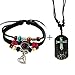 WILD-WIND (TM Christmas Metal Heart Pendant Ring Bead Multistrand Leather Adjustable Wrap Bracelet