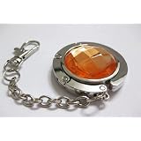 SunsetOrangeCrystalDiamondPurseHookHangerwithKeychain
