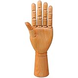Wooden Left Hand Manikin Male -- Sectioned Full Hand Artist Mannequin -- Yazycraft