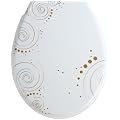 Wenko 18756100 Premium WC-Sitz Snail - Absenkautomatik, rostfreie Fix-Clip Hygiene Edelstahlbefestigung, Duroplast