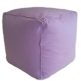 from CUBE Cotton Light Lilac Purple Foot Stool Pouffe Cube Bean Bag with Filling