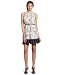 Jessica Simpson Women's Pleated Sleeveless Dress with Tiered Skirt, Unbalanced Tie Dye Smoked Pearl, X-Small