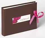 Walther FA-133 Hochzeitsalbum Orchidee, braun, mit Ausstanzung, Schleifenbindung in Geschenkbox, 22 x 16 cm, 40 wei&szlig;e Seiten