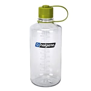 Nalgene Narrow Mouth 1 Qt Clear with Green Lid