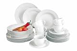 Domestic 923958 Kombiservice  Young  30-teilig mit je 6 Tassen, Untertassen, Dessertteller, Teller tief und Teller flach