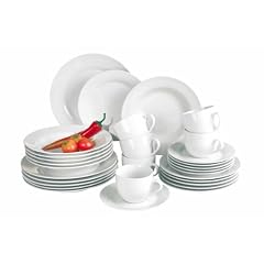 Domestic 923958 Kombiservice "Young" 30-teilig mit je 6 Tassen, Untertassen, Dessertteller, Teller tief und Teller flach