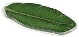 Peggy Karr 15-Inch Glass  Organic Leaf Banana Plate