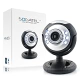 Sogatel - Skype compatible 6 LED webcam with mic - Windows 7/Vista/XP and Mac (Mic not compatible with Macs)