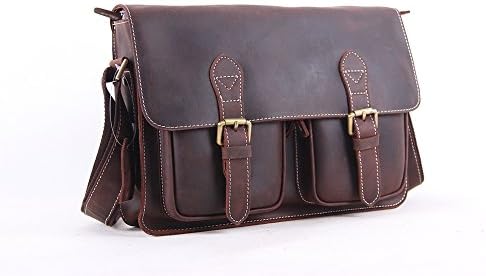 GENUINE BUFFALO LEATHER BRIEFCASE/ MESSENGER /MACBOOK BAG