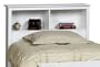 Twin Size Bookcase Storage Headboard - White Finish
