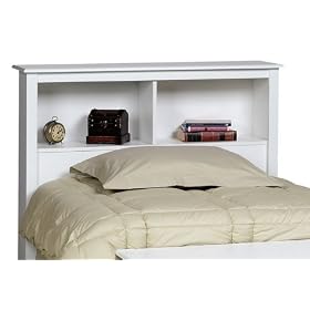 Twin Size Bookcase Storage Headboard - White Finish by HFD