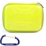 Green hard Shell Carrying Case with a Memory Foam Lined Interior for the Western Digital My Passport Series and WD Elements External Portablehard Drive with a Free Carabiner Key Chain