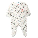 Multi-color polka dot Koala Collection Footed Snap Front Infant Baby Rompers. Long Sleeve Cotton Velour Sleep N Play Baby Pajamas. (3m)