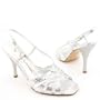 NINA Alayna Womens SZ 10 Silver Heels Slides Open-Toe Shoes