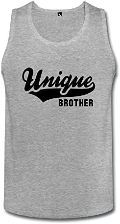 TBTJ Men Slim Fit Unique BROTHER Tank HeatherGray Large