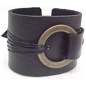 Click here to buy Black Leather Western Style Wrist Band Wristband by Coolstuff4U.