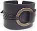 Black Leather Western Style Wrist Band Wristband