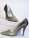 Stiletto Damen Lack Pumps dunkelbraun / gold