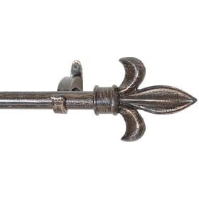 Window Curtain Rod Drapery Rod 44 Inch 108 Inch Fleur De Lis Bronze by Backyard Bargain LLC