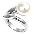 Sterling Silver w/ CZ Ring - 4mm Band Width - 12mm Face Height - Size: 5-9 - Mabe Mother of Pearl Sterling Silver w/ CZ Ring - 4mm Band Width - 12mm Face Height - Size: 5-9 - Mabe Mother of Pearl