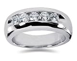1.00 ctw Men's Diamond Ring in 18K White Gold