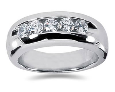 1.00 ctw Men's Diamond Ring in 18K White Gold