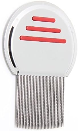 Lice Comb - Nit Free Professional Stainless Steel for Safe Lice Treatment Offers Easy to Clean Spiral Teeth With Grip Handle to Rid Lice and Fleas