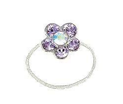 Toe Ring - T28 - Crystal Illusion - Flower ~ Violet (Purple)