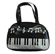 Piano Key Board Keys Music Note Hand Bag Purse Zips closed and has a Pocket on inside the zips open and closed