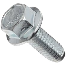 Grade 5 Steel Flange Bolt, Zinc Plated Finish, Hex Head, UNC Threads, Hex Head, Meets IFI-111 (2002)/SAE J429 (1999) Specifications, 5/16"-18 Thread Size, 3/4" Length, Fully Threaded, Pack Of 50