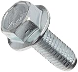 Grade 5 Zinc Plated Steel Flange Screw, Hex Drive, 1/4" - 20, 5/8" Length, Fully Threaded