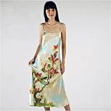Texere Silk Nightgown, Women's Sleepwear in Exquisitely Hand Painted 100% Silk -- Spring Serenity