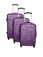 Hello Kitty Set de 3 trolleys rígidos 85360/3 (Morado)