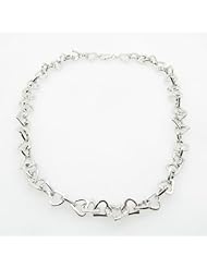 Ladies .925 Italian Sterling Silver Heart Link Necklace Length - 16 inches Width - 10mm