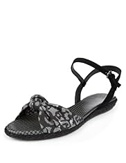 Footglove™ Fashion Wide Fit Raffia Knot Sandals