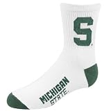 Michigan State Spartans White Youth 901 (7-9) Tall Team Logo Socks