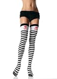 Striped Thigh High With Skull Prints Top