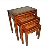 IMAGE OF Wooden Nesting Table in Light Brown (Set of 3)