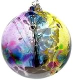 Kitras Art Glass Purple Fairy Orb Witch Ball Ornament 6"