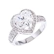 3.5ct Engagement Heart CZ Diamond Silver Ring