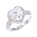Silver 3.5ct Engagement Heart CZ Diamond Ring