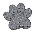 Navika White Paw Print Ball Marker Accented By Genuine Swarovski Crystals with Magnetic Hat Clip